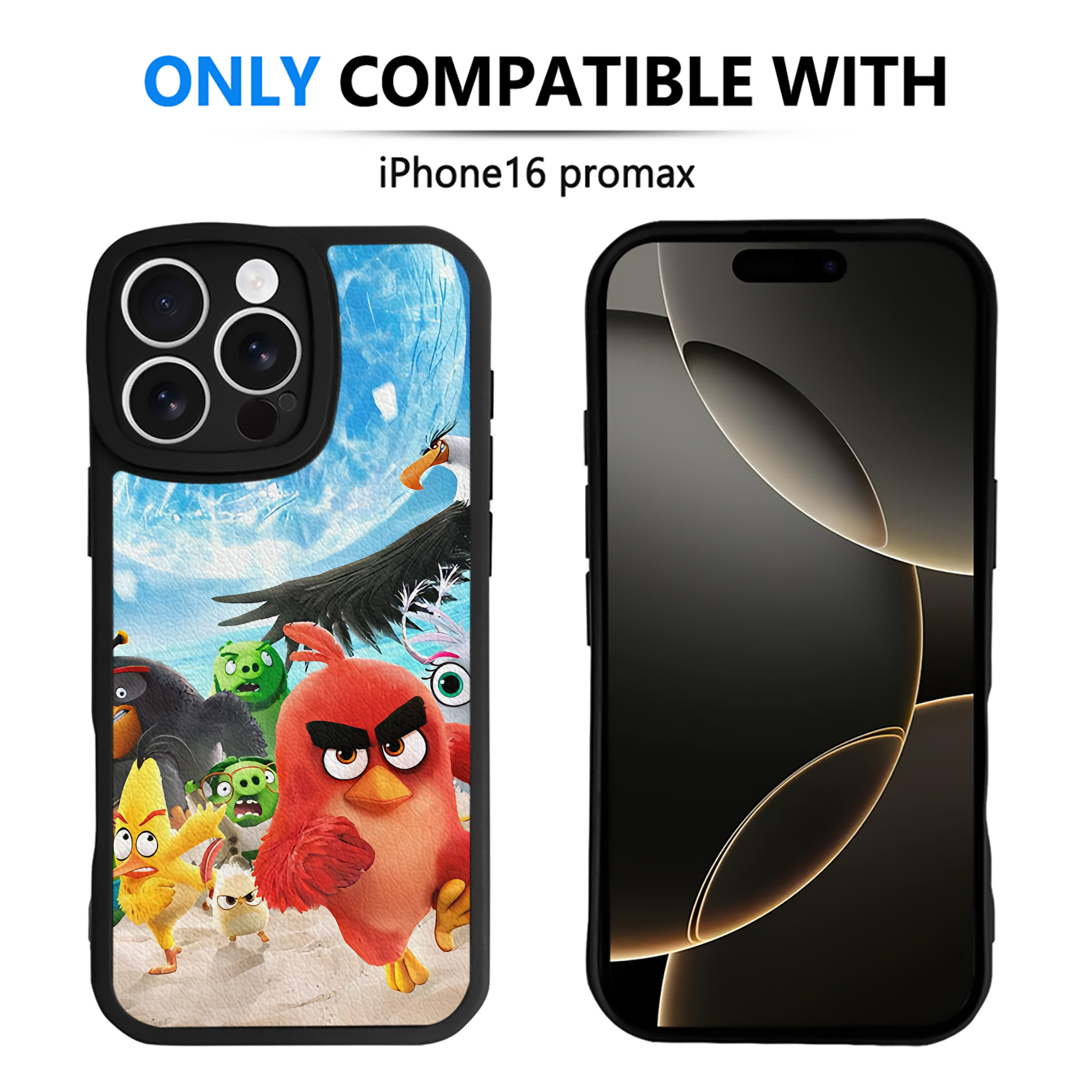 （画像用） Angry Birds アングリーバード 【iPhone 16シリーズ対応】シリコンスマホケース（レザー調） 材質：シリコン